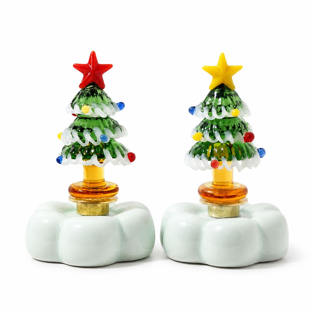 Star Tree Topper - Figur Pohon Natal dari Kaca Padat