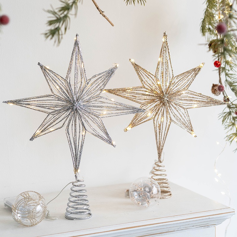 Star Tree Topper - Hiasan Pohon Natal dari Besi, Puncak