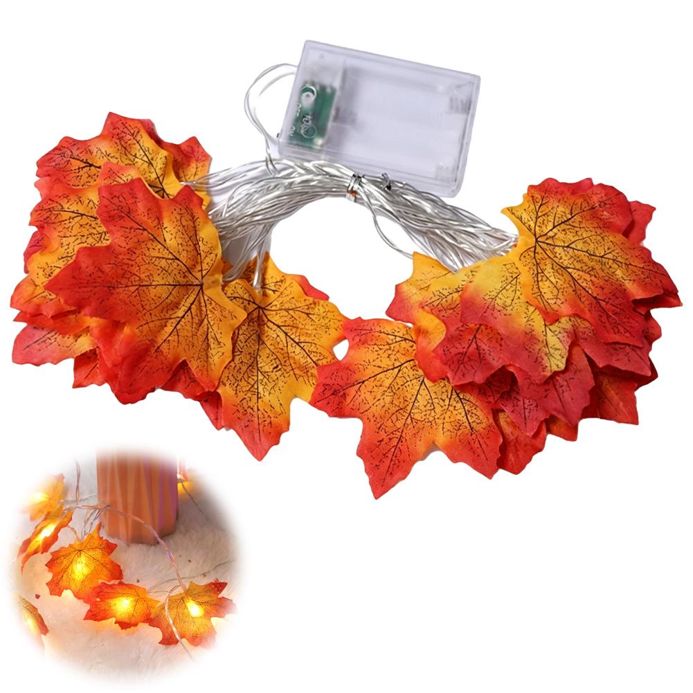 Led Fairy String Lights - Lampu Garland Daun Maple LED Bertenaga