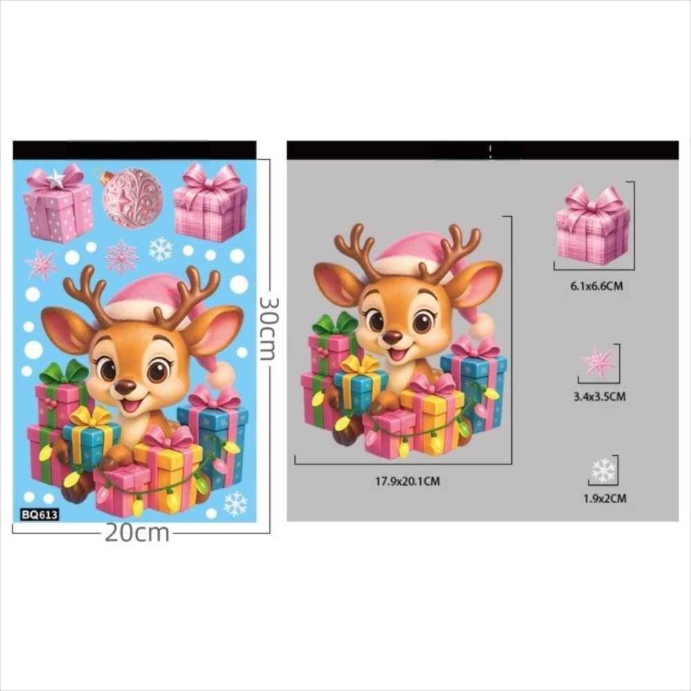 Snowflake Window Decal - Stiker Jendela PVC Kartun Stiker Natal