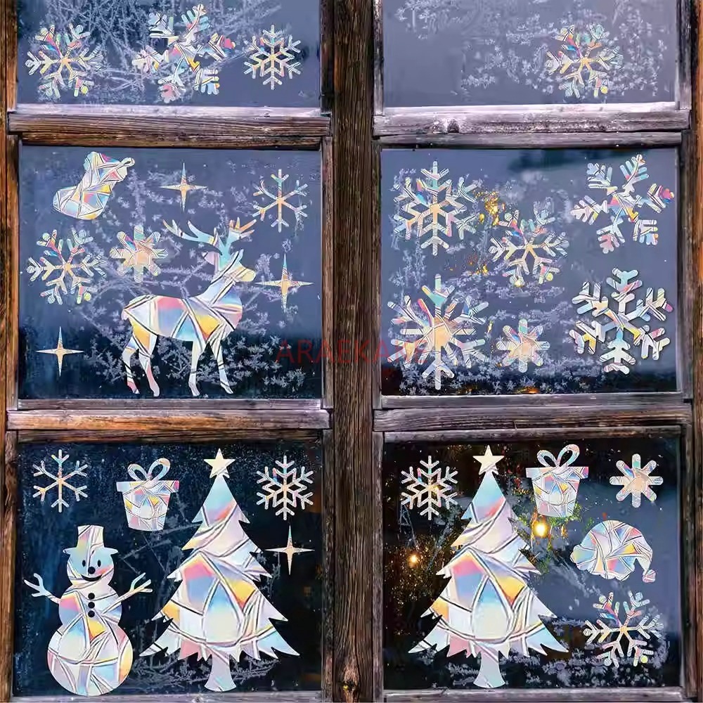 Snowflake Window Decal - 2 set Stiker Kaca Jendela Elektrostatik