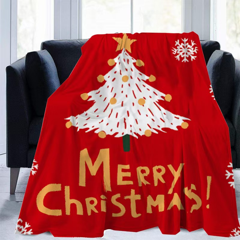 Christmas Throw Blanket - Selimut Tempat Tidur Motif Pohon Natal