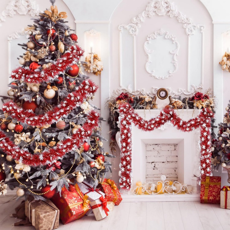 1 Buah Hiasan Natal Bentuk Kep - Tinsel Garland Decoration ulasan dan harga