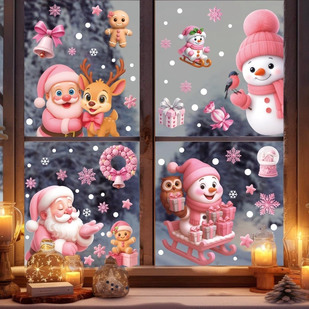 Stiker Jendela PVC Kartun Stik - Snowflake Window Decal ulasan dan harga