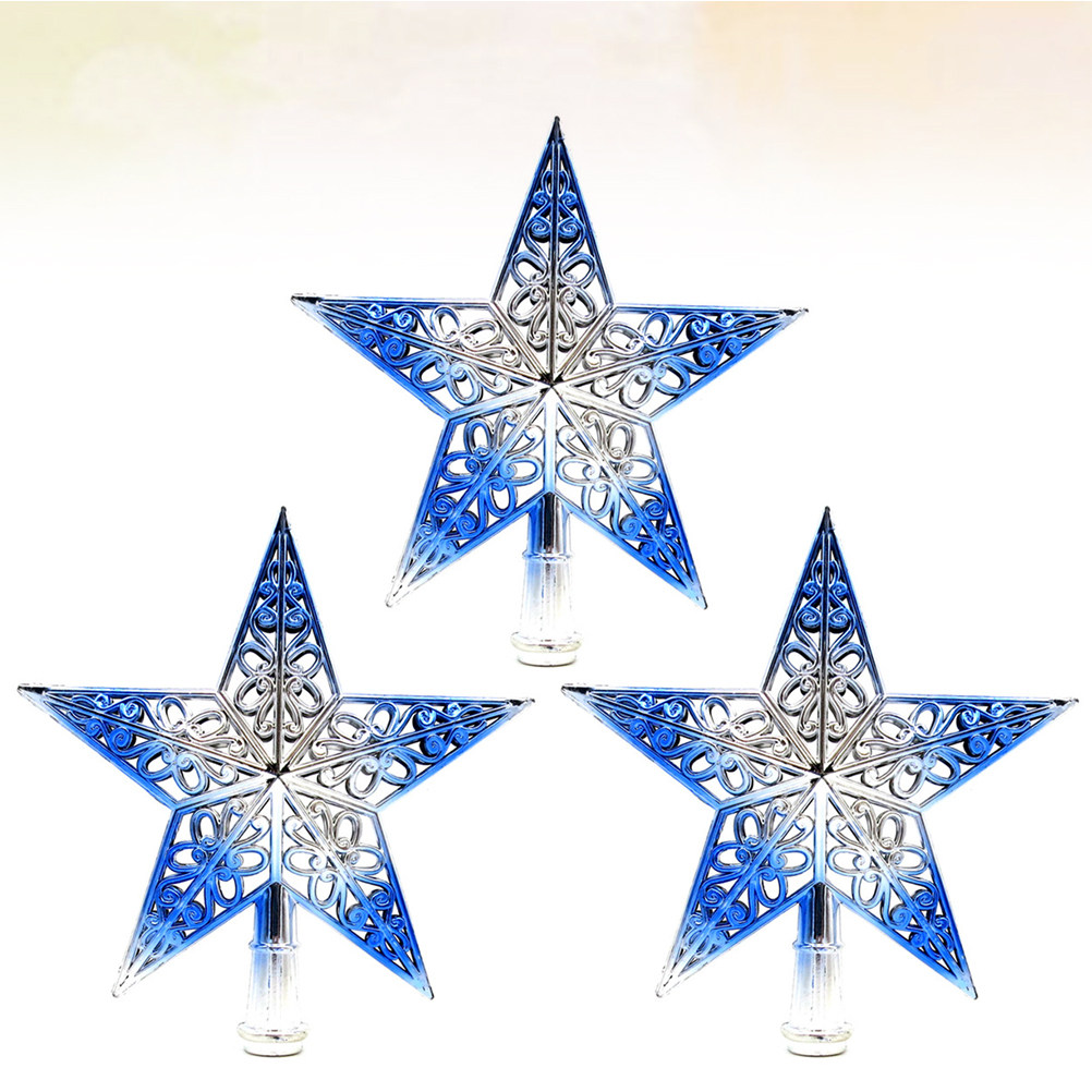 3Pcs Hiasan Puncak Pohon Natal - Star Tree Topper ulasan dan harga