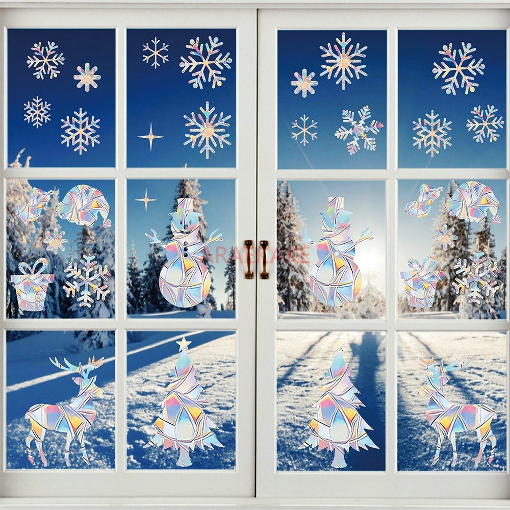2 set Stiker Kaca Jendela Elek - Snowflake Window Decal ulasan dan harga