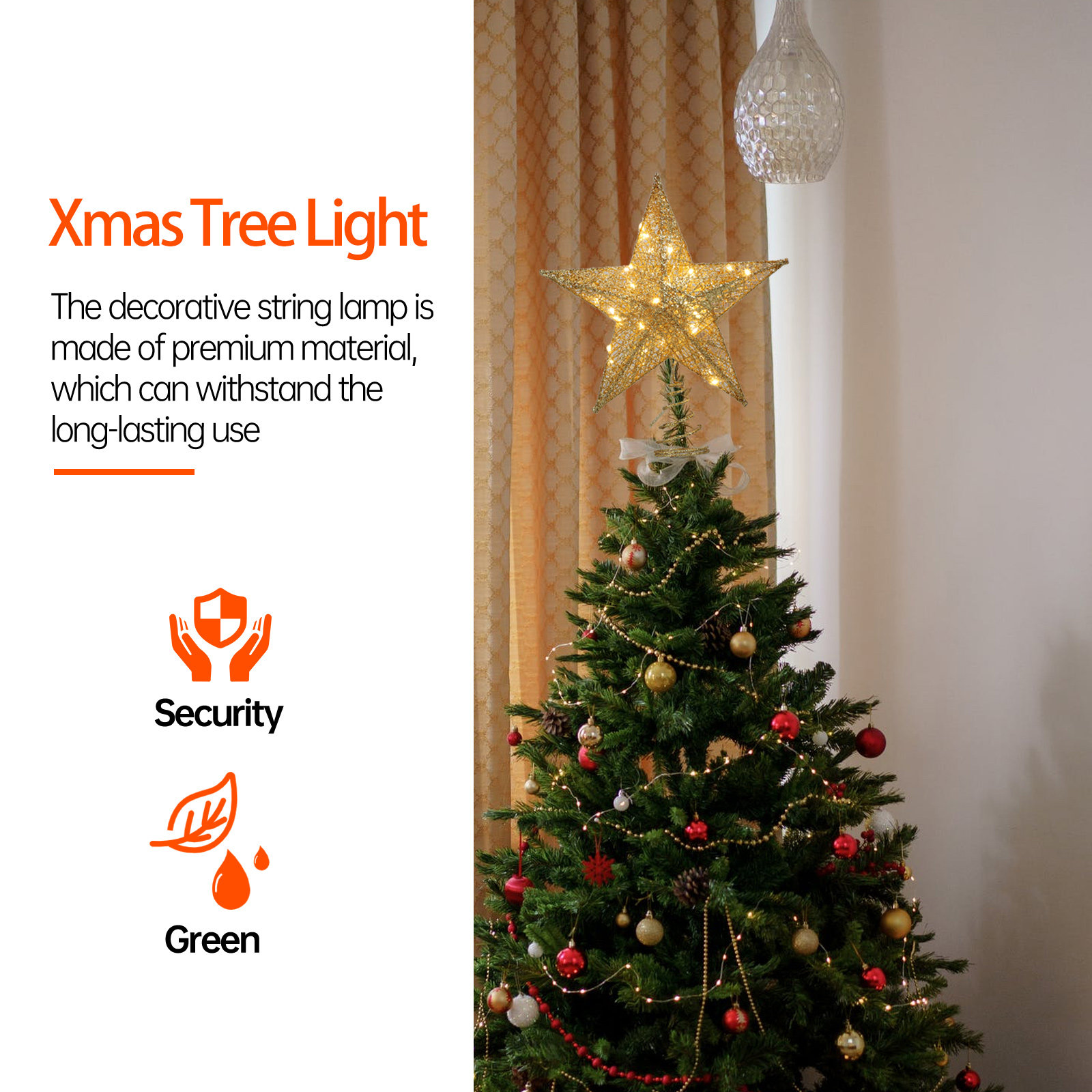 1 Buah Lampu Bintang Puncak Po - Star Tree Topper ulasan dan harga