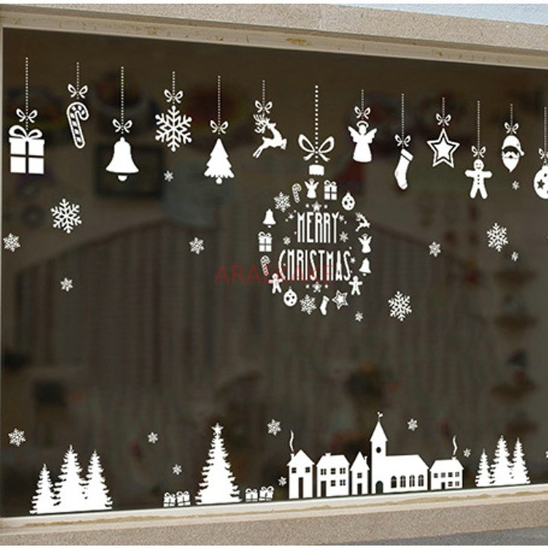 1PCS Stiker Dinding Kaca Desa  - Snowflake Window Decal ulasan dan harga
